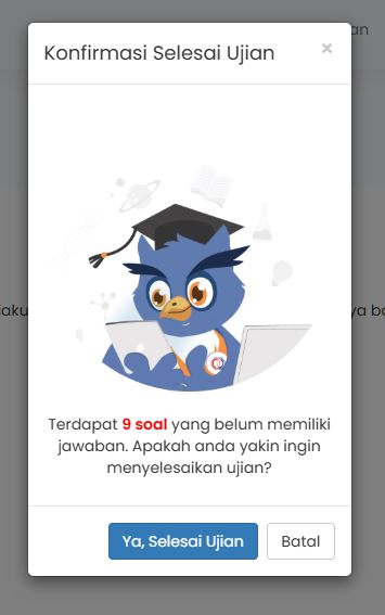 Konfirmasi Selesai Ujian