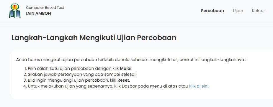 Langkah-langkah ujian